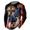 Trendy New Long Sleeve T-Shirt Summer 3d Digital Printing Flag T-Shirt