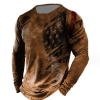 3d Digital Printing Flag Long Sleeve Cross Men'S T-Shirt