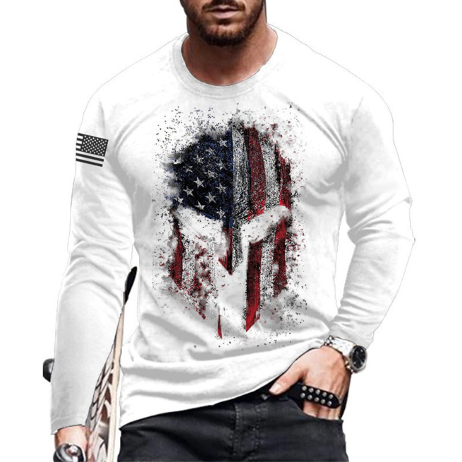 Hot Sale Men's Comfortable Breathable Digital Print Long Sleeve T-Shirt