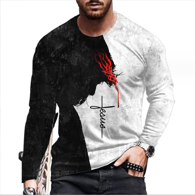 High Quality 100% Polyester T-shirt Customized T-shirt Printing Universal Breathable Men's Long Sleeve