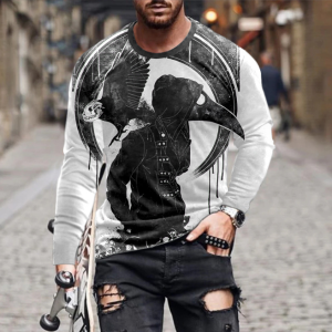 Cheap men's punk printed Simple men's long sleeved T-shirt Cheap men's punk printed Simple men's long sleeved T-shirt
