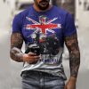 European and American Foreign Trade New Motorcycle Short Sleeve British Flag Printing Loose
