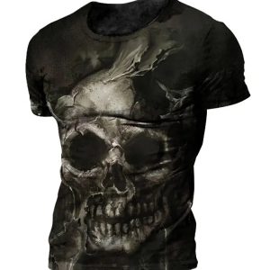 Tee Shirts Product Type Skull 3D Printing T-Shirts Sublimation Digital Printed Tee Shirts Product Type Skull 3D Printing T-Shirts Sublimation Digital Printed