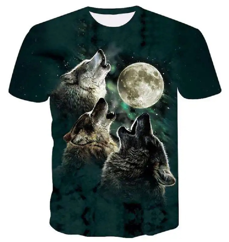 Animal Wolf 3D from men digital printed T-shirts graphic clothing casual oversized T-shir