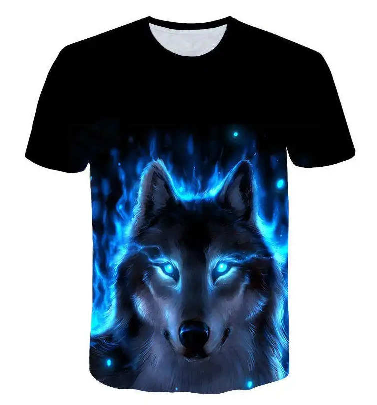 Animal Wolf 3D from men digital printed Short Sleeve graphic clothing casual oversized T-shirts