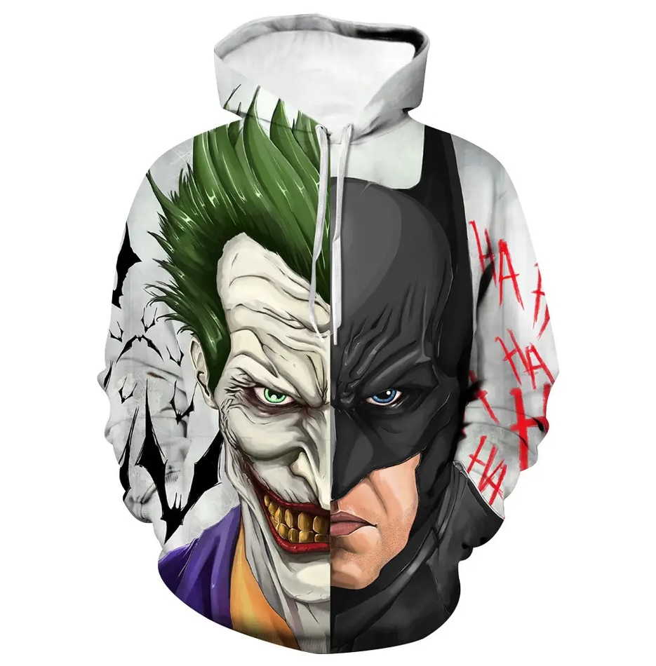 Fashion Hip Hop Hoodie Tracksuit Sets Funny Clown 3D Printed Halloween Hooded Sweater Sweatpants Casual Jacket Men's Clothing
