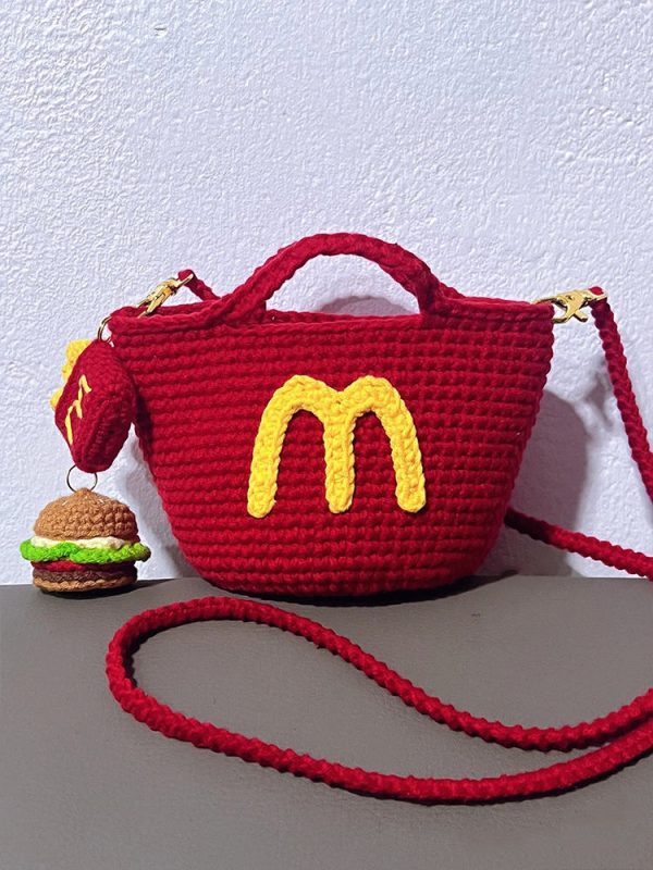 Wool hook McDonald's bag weaving DIY material bag homemade cute coin purse