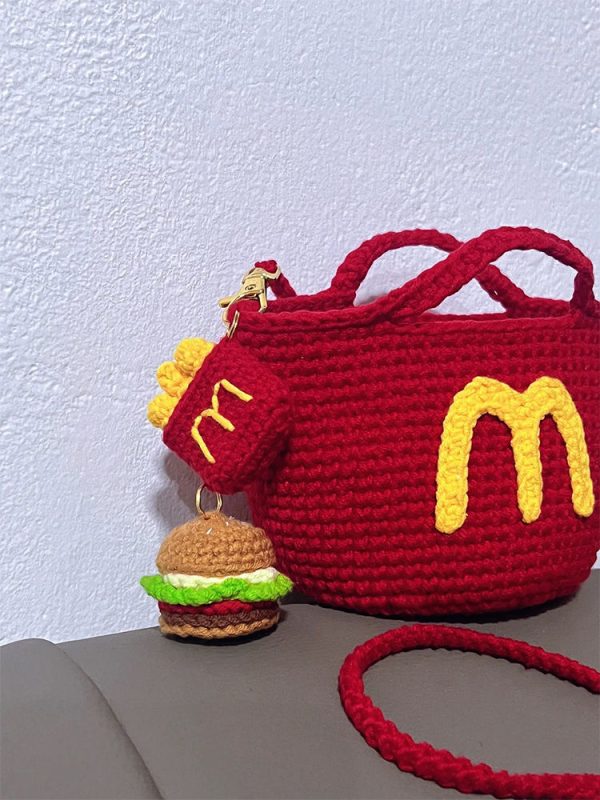 Wool hook McDonald's bag weaving DIY material bag homemade cute coin purse