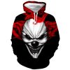 Halloween sweatshirts thriller joker clown printing loose hoodies men