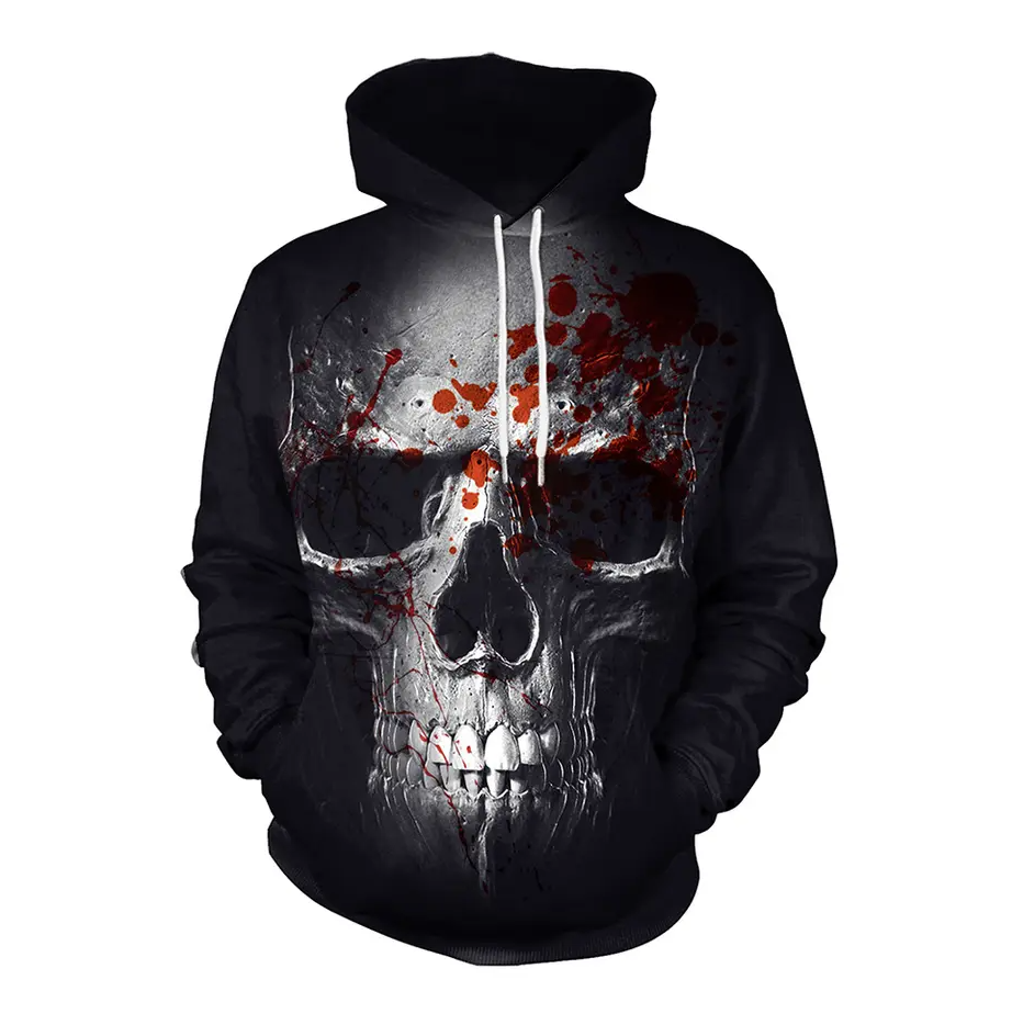 Halloween sweatshirts thriller Skull printing loose hoodies men