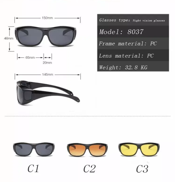 Hot Sale mens Day and night yellow driving car sports night vision binoculars glasses sunglasses
