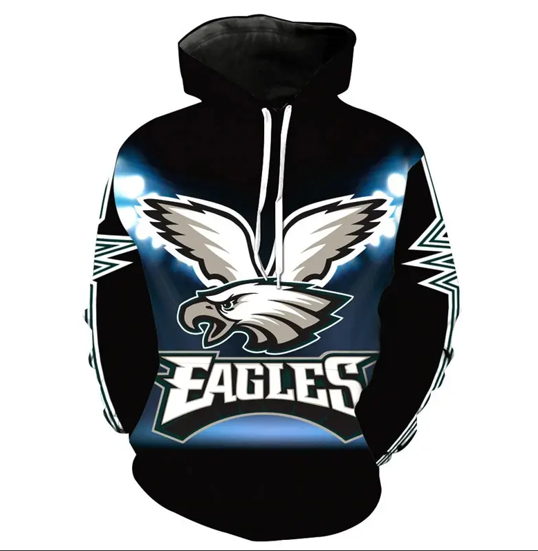 Hawk Pattern Breathable Fabric Cotton Men's Wear Hoodie