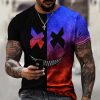 (Joker face pattern)Street Trendy Graphic T shirt For Men Short Sleeve Round Neck Korean Fashion