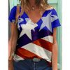 Women V-neck Casual T-shirt Customized Latest Design Women Casual Streetwear Women V-neck Casual T-shirt Customized Latest Design Women Casual Streetwear
