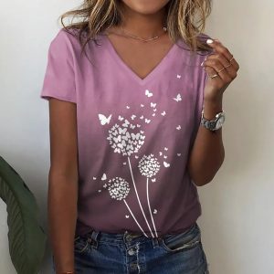 Women's Short sleeve butterfly 3D print new T-shirt