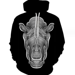 (Hippopotamus 3D Printing)Hoodie Sweatshirt Men Women Pullover Hoody Tops Casual Sportswear Tops