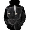(Black Leopard 3D Printing)Hoodie Sweatshirt Men Women Pullover Hoody Tops Casual Sportswear Tops