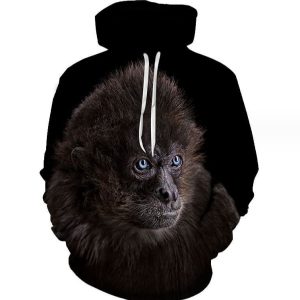 3D Printed Hoodies for Men High Quality Oversize Pullover Chimpanzee
