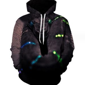 3D Printed Hoodies for Men High Quality Oversize Pullover Python bivittatus