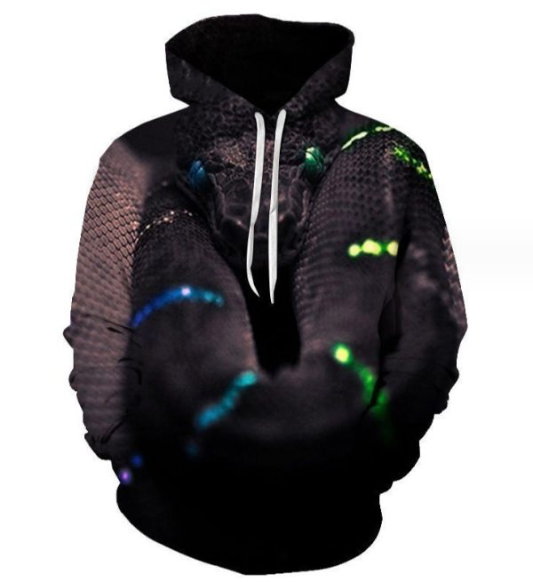 3D Printed Hoodies for Men High Quality Oversize Pullover Python bivittatus
