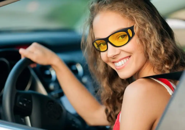 Hot Sale mens Day and night yellow driving car sports night vision binoculars glasses sunglasses