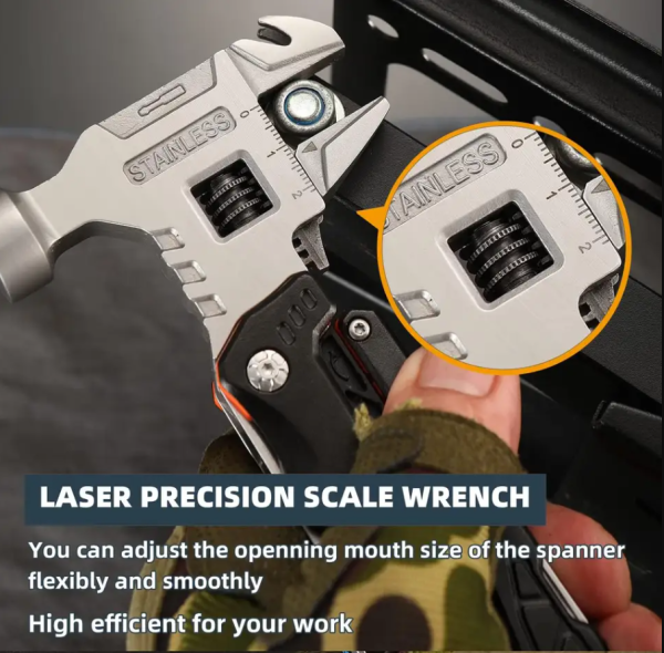 Outdoor Camping Survival Wrench Hammer Metal Stainless Steel Multi Function Folding Mace Pliers Tool Customized Pouch