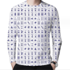 Cheap Men’s 3D Digital Mahjong Printing Long Sleeve Party Casual Social Shirt Top