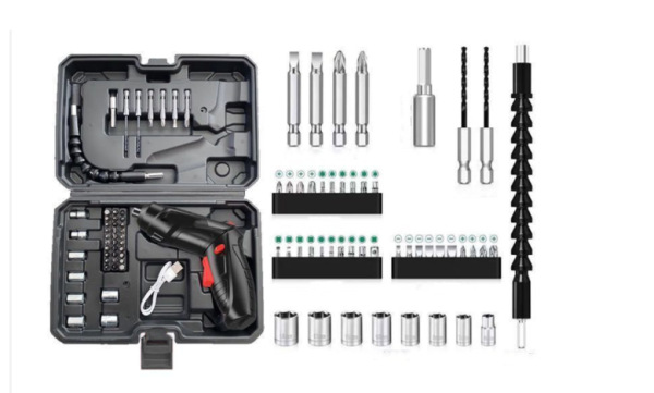 Power Tool set 47 accessories garden hand tools Electrical Screwdriver 3.6V Portable USB Charging tool box set