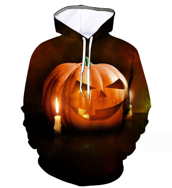 Men's Pullover Hoodies Attractive Looking Hoodies(Halloween Pumpkin Brown)