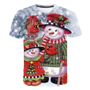 Anime Clothes Snowman T-Shirts 3D Tshirts Casual Christmas Gift Tshirt Printed Clothing