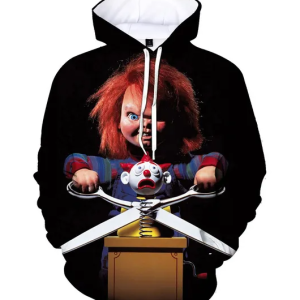 3d Digital Printing Sweater Full Zipper Cosplay Peripheral Hoodie Sweatshirt Pullover(Black)