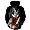 3d Printing Men Hoodie 3D Printing Oversized Hoodie Men Sweatshirt Unisex(Black Color Horror Boy)