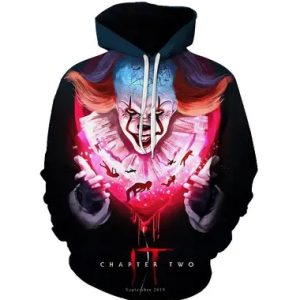 3d Printing Men Hoodie 3D Printing Oversized Hoodie Men Sweatshirt Unisex(Red Joker)