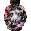 (Flower Cat)Hoodie Pullover Sweatshirt Cartoon Anime Hoodie for men and women