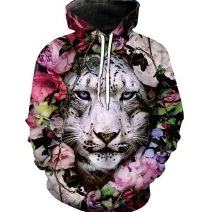 (Flower Cat)Hoodie Pullover Sweatshirt Cartoon Anime Hoodie for men and women
