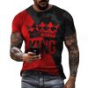 T-Shirt Round neck Graphic Shirts for men(Red)