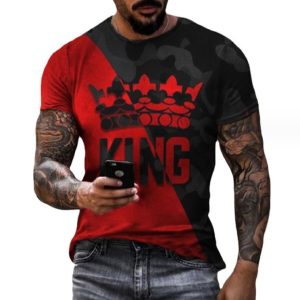 477 T-Shirt Round neck Graphic Shirts for men(Red)