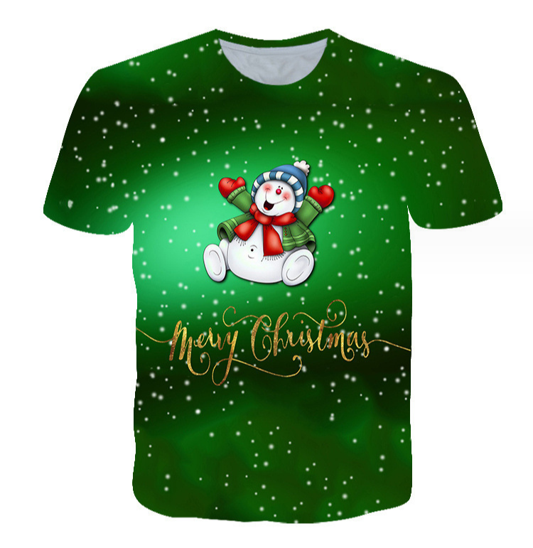 Christmas T-Shirt Men Snowman Shirt Print Cosplay Tshirt Printed Casual Funny Anime Clothes