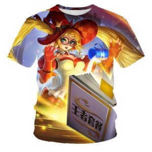 Cartoon Character t shirt 3d t shirt sublimation polyester Women Short Sleeve(The Sorceress)