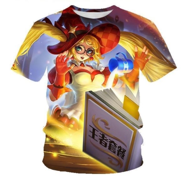 Cartoon Character t shirt 3d t shirt sublimation polyester Women Short Sleeve(The Sorceress)