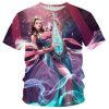 Women's T-shirt 3d Printing Summer Trend Gentleman Tshirt Style Design Short Sleeve(Pipa Beauty)