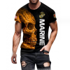 Men's round neck T-shirt graphic print short sleeve(Skull)