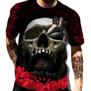 Summer Short Sleeve T-Shirts 3D Print Fashion Hight Quality Streetwear(Black Skull) Summer Short Sleeve T-Shirts 3D Print Fashion Hight Quality Streetwear(Black Skull)