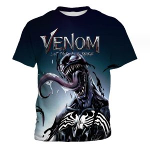 Venom 3D Printed Design O-NeckT Shirt For Men High Quality Polyester(Dark Blue)