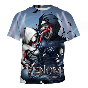 Venom 3D Printed Design O-NeckT Shirt For Men High Quality Polyester(Blue)