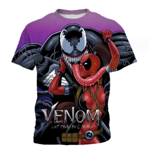 3D Printing Tees Graphic T Shirts Men Tops Fashionable Men's T-shirt(Venom)