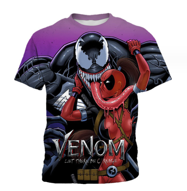 3D Printing Tees Graphic T Shirts Men Tops Fashionable Men's T-shirt(Venom)