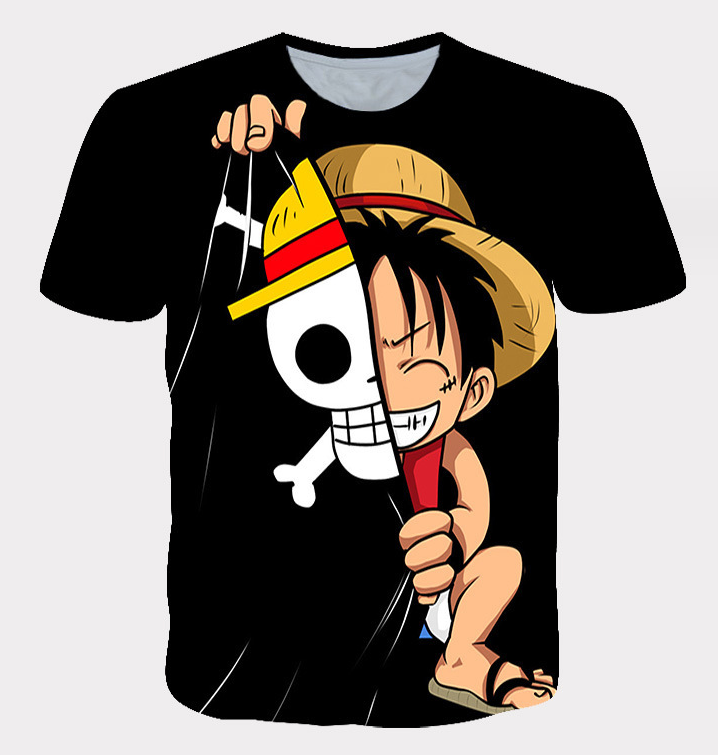 Cartoon Short Sleeve Customized 3d Printing Polyester Oversized T Shirts