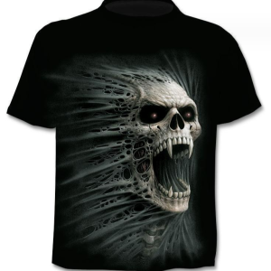 Anime Skull T shirt Short Sleeve Shirt Black Skull Short Sleeve