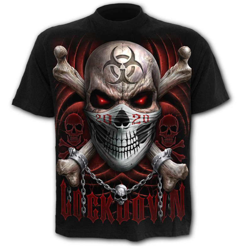 Digital printing Printed T Shirt Men's Short Sleeve Casual Round Neck T-shirt(Skull Graphic)